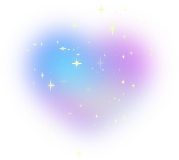 Blurred gradient heart with glitter star